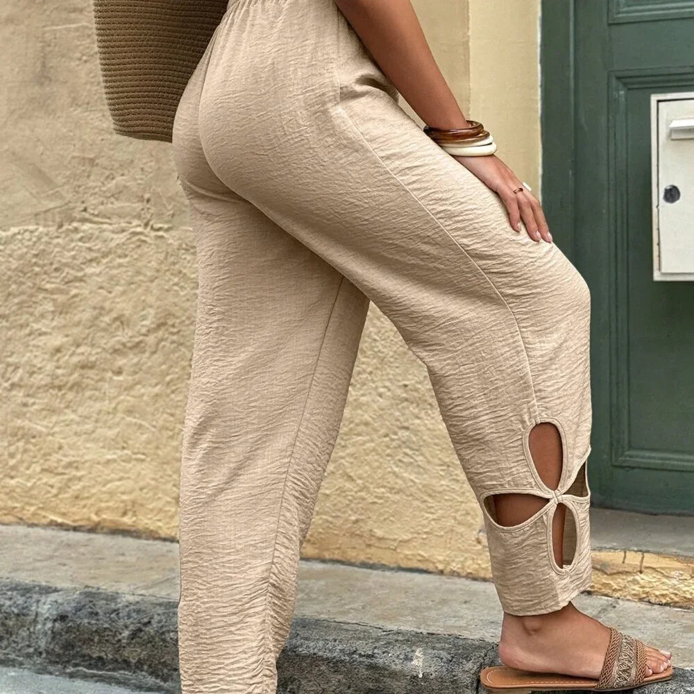 Khaki Casual Women's Pants